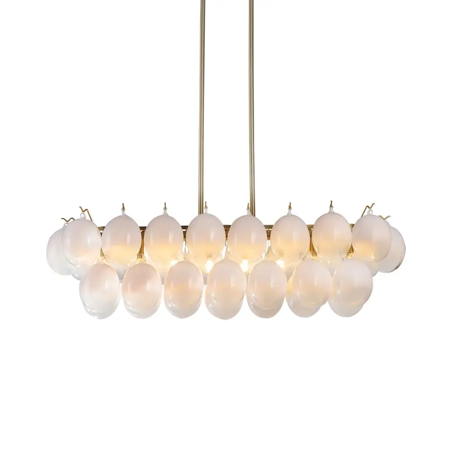 Globo Eight Light Island Chandelier in Brass - Image 3
