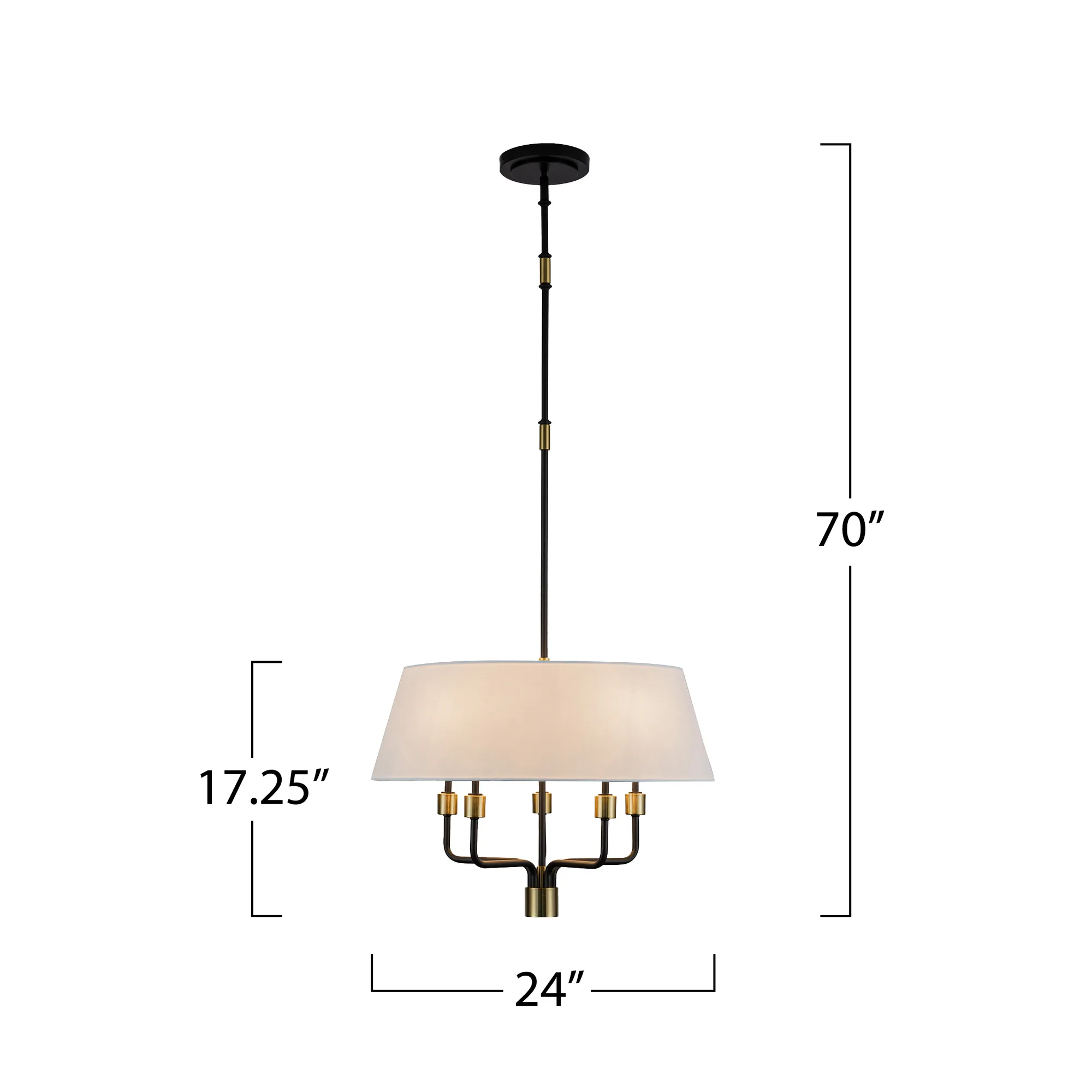 Providence 5 Light Pendant Black,