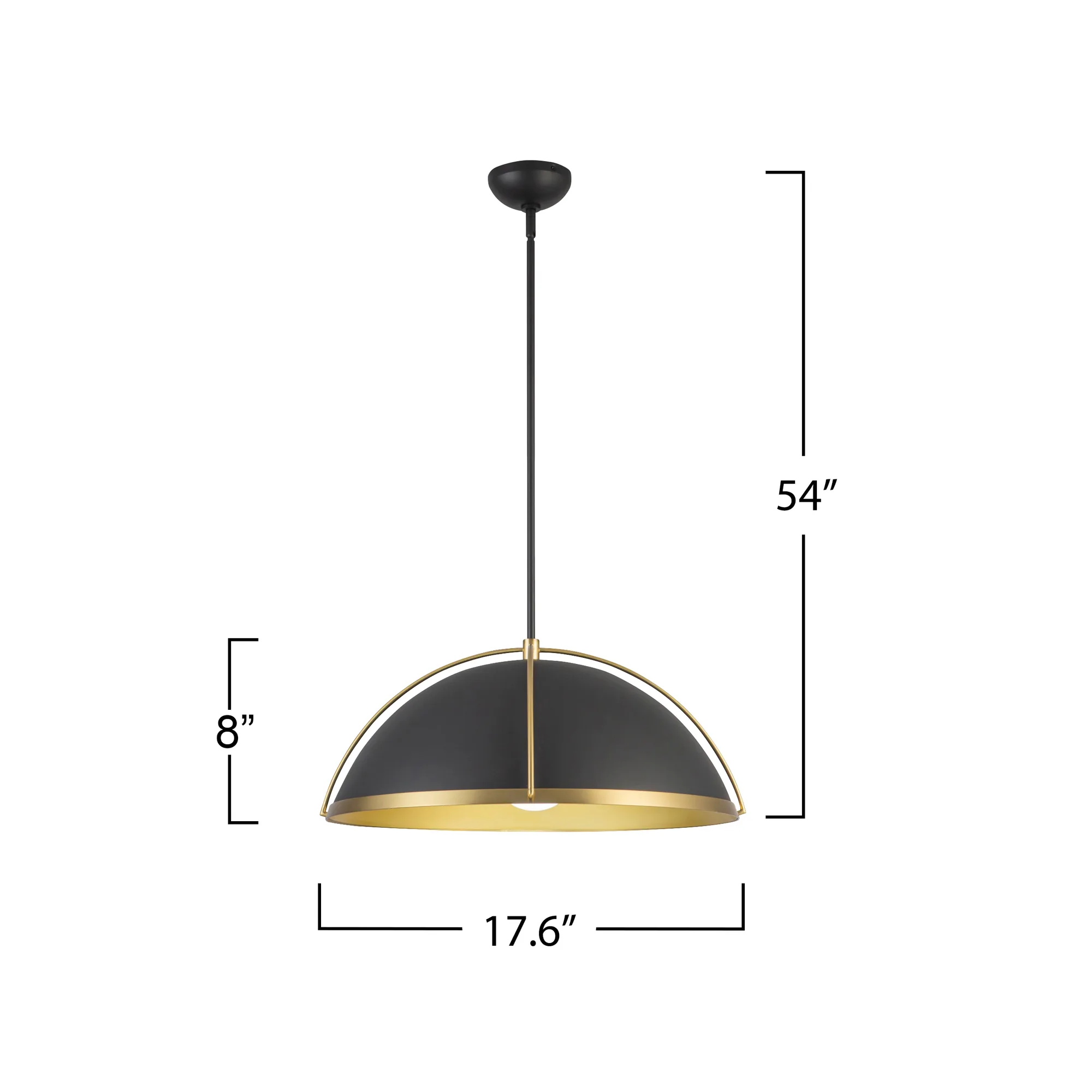 Dahlia 1 Light Pendant 17.6” Black,