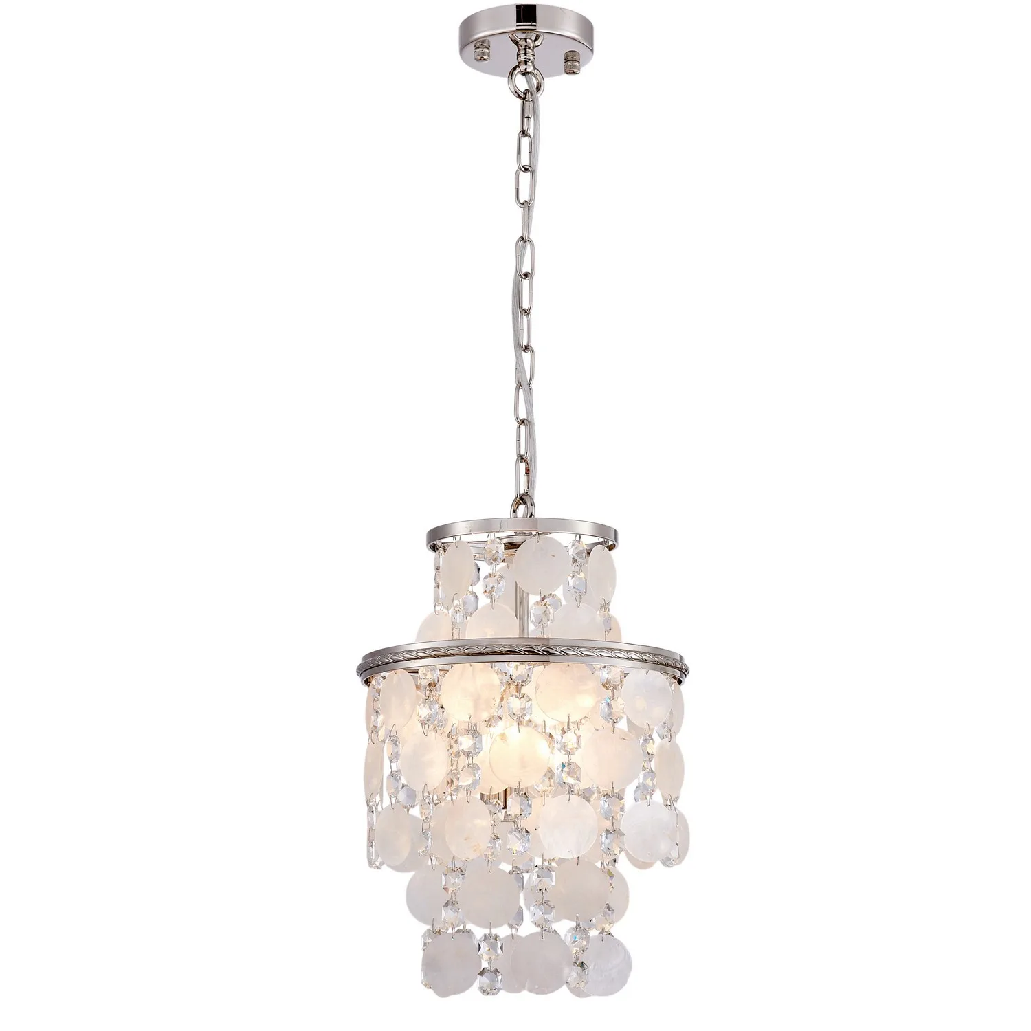 Avara Two Light Pendant in Polished Nickel