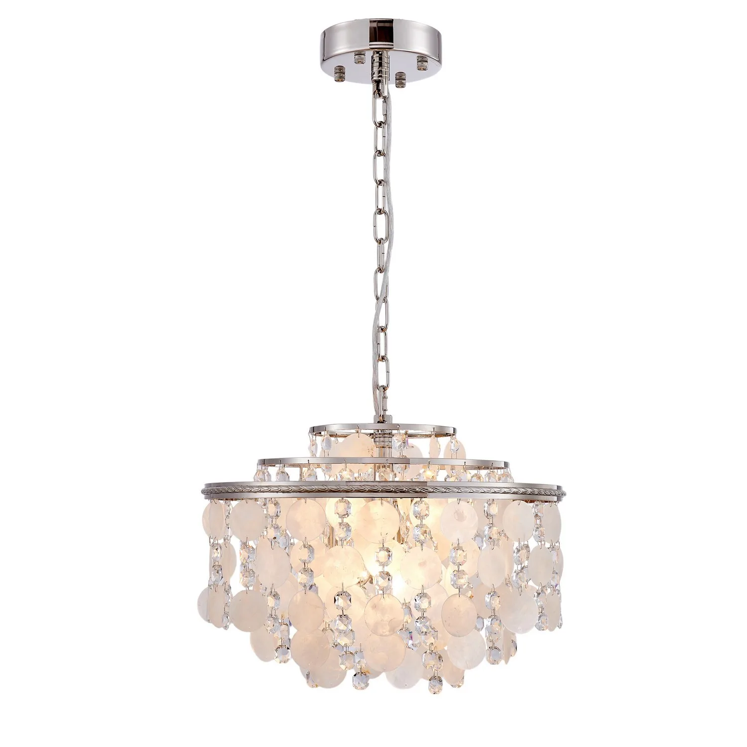 Avara Six Light Chandelier in Polished Nickel