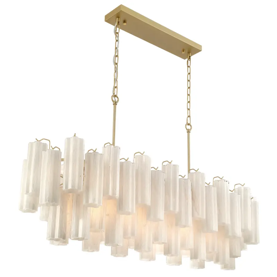 Sophia 16-Light Linear Chandelier in Brushed Brass - Image 1