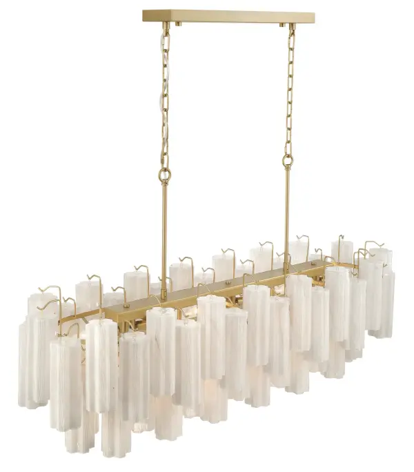 Sophia 16-Light Linear Chandelier in Brushed Brass - Image 3