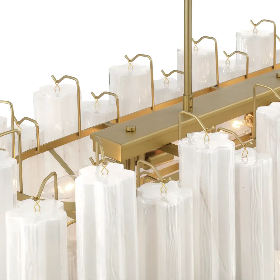 Sophia 16-Light Linear Chandelier in Brushed Brass - Image 5