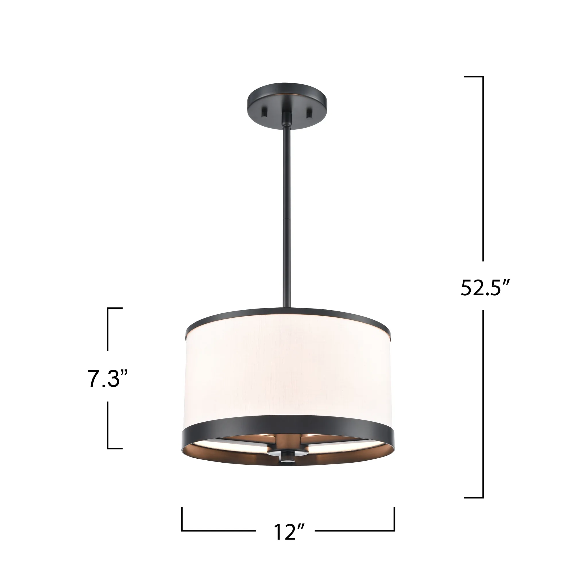 High Street 3 Light Pendant Black