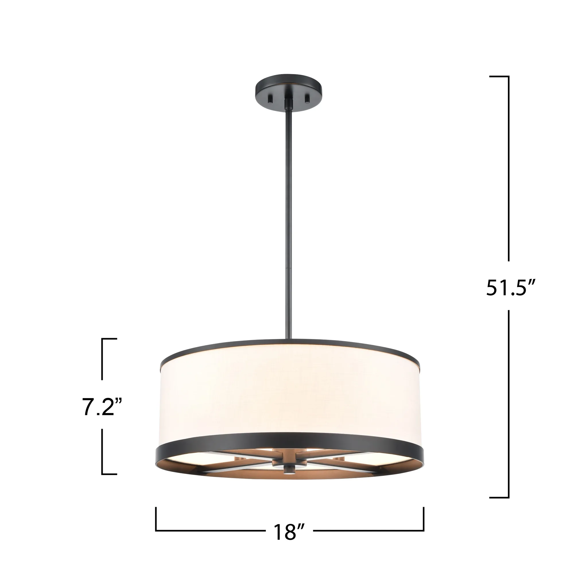 High Street 4 Light Chandelier 18” Black