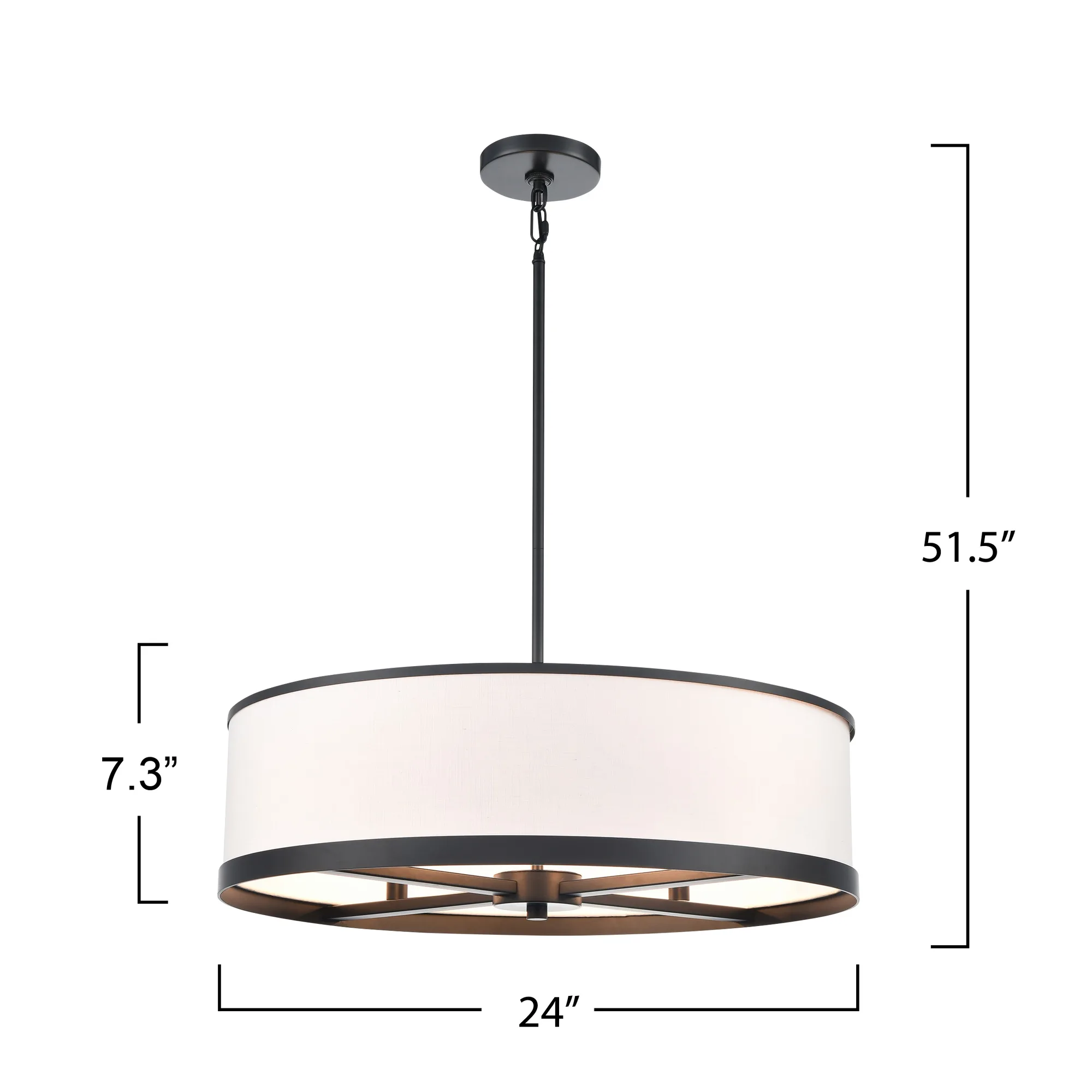 High Street 4 Light Chandelier 24” Black