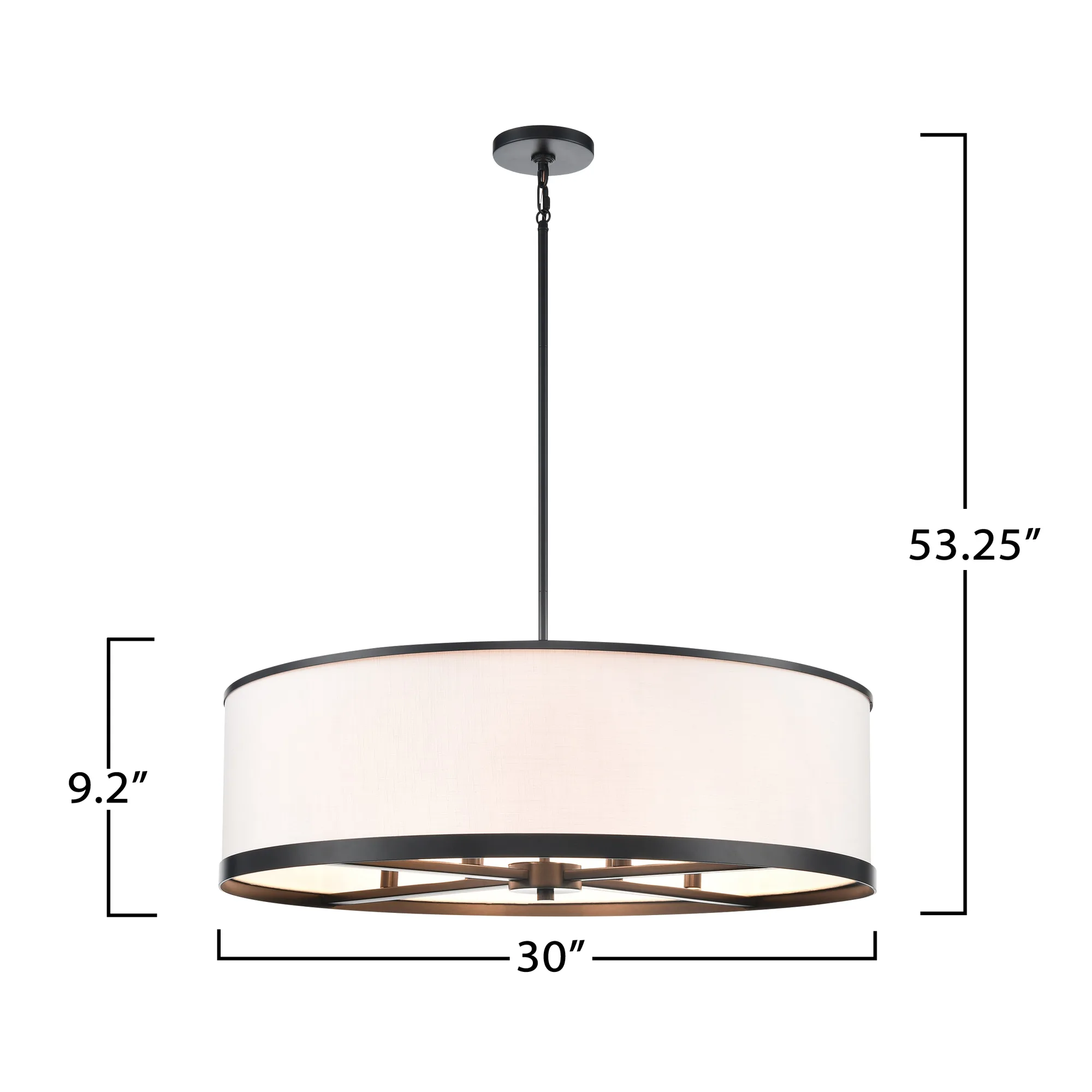 High Street 8 Light Island Light 30” Black
