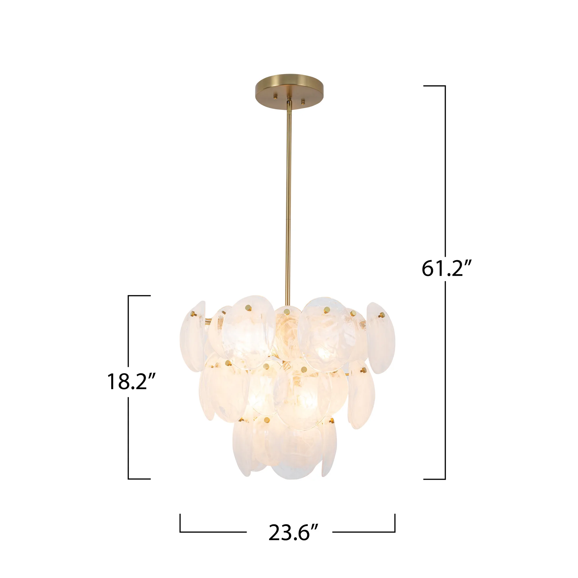 Lily 8 Light Chandelier Brushed Brass with Wispy