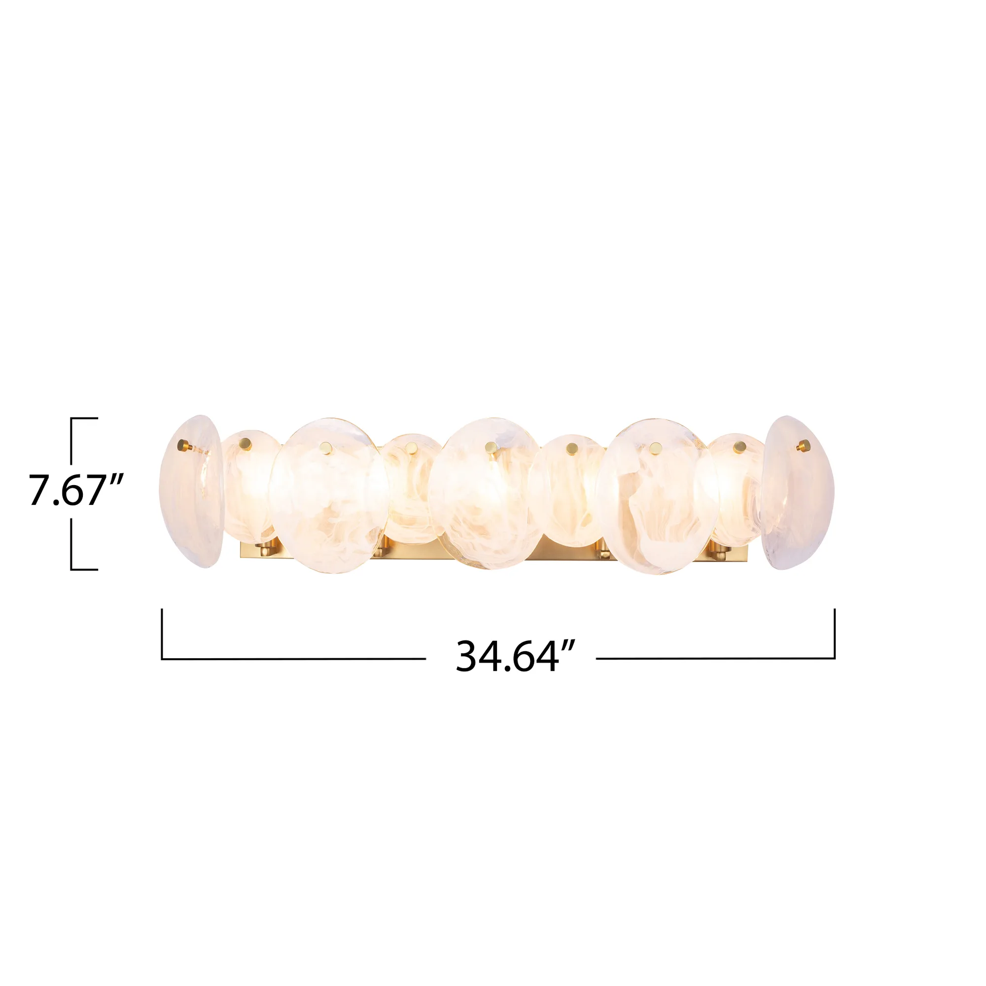 Lily 5 Light Bathroom Vanity Brushed Brass with