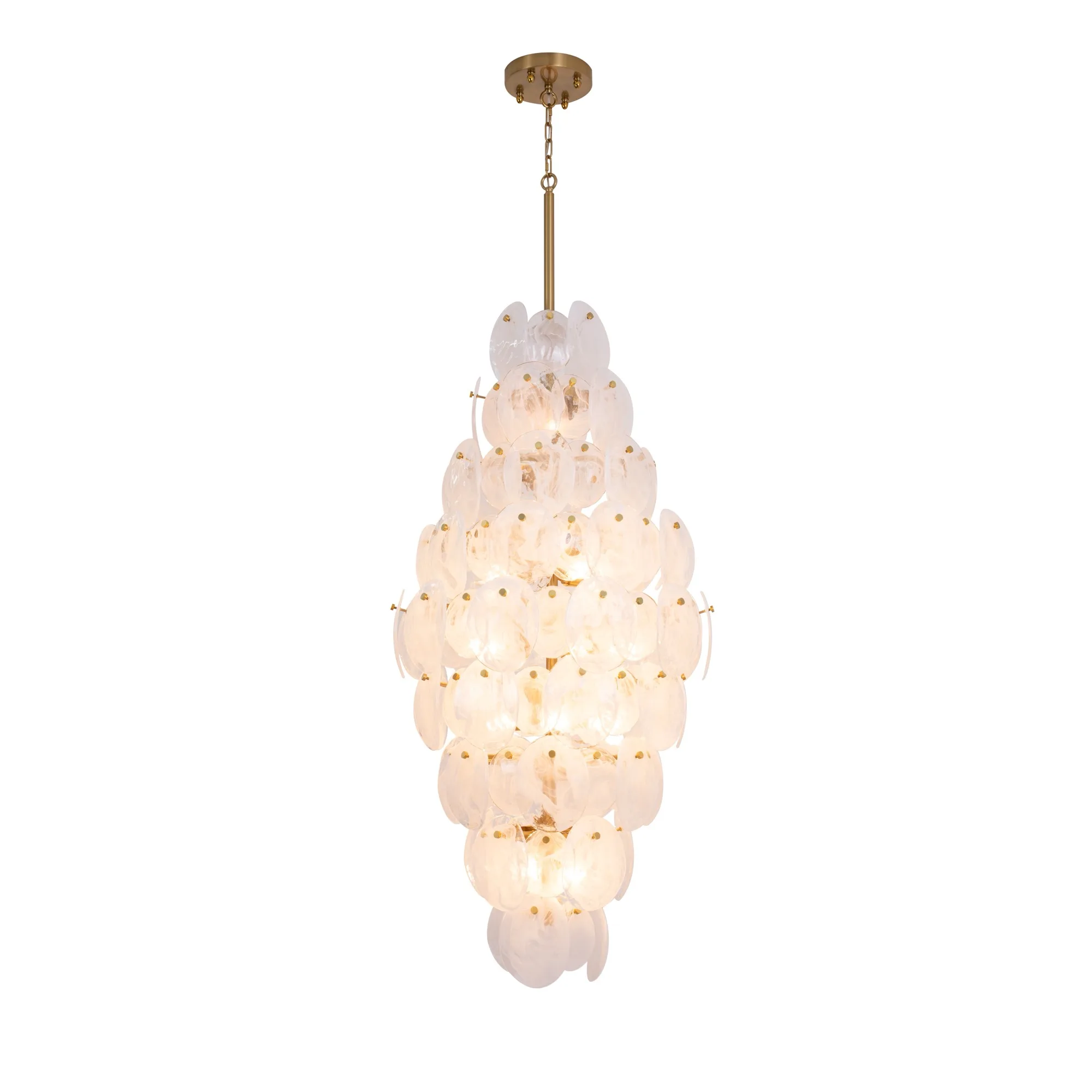 Lily 15 Light Chandelier Brushed Brass with Wispy