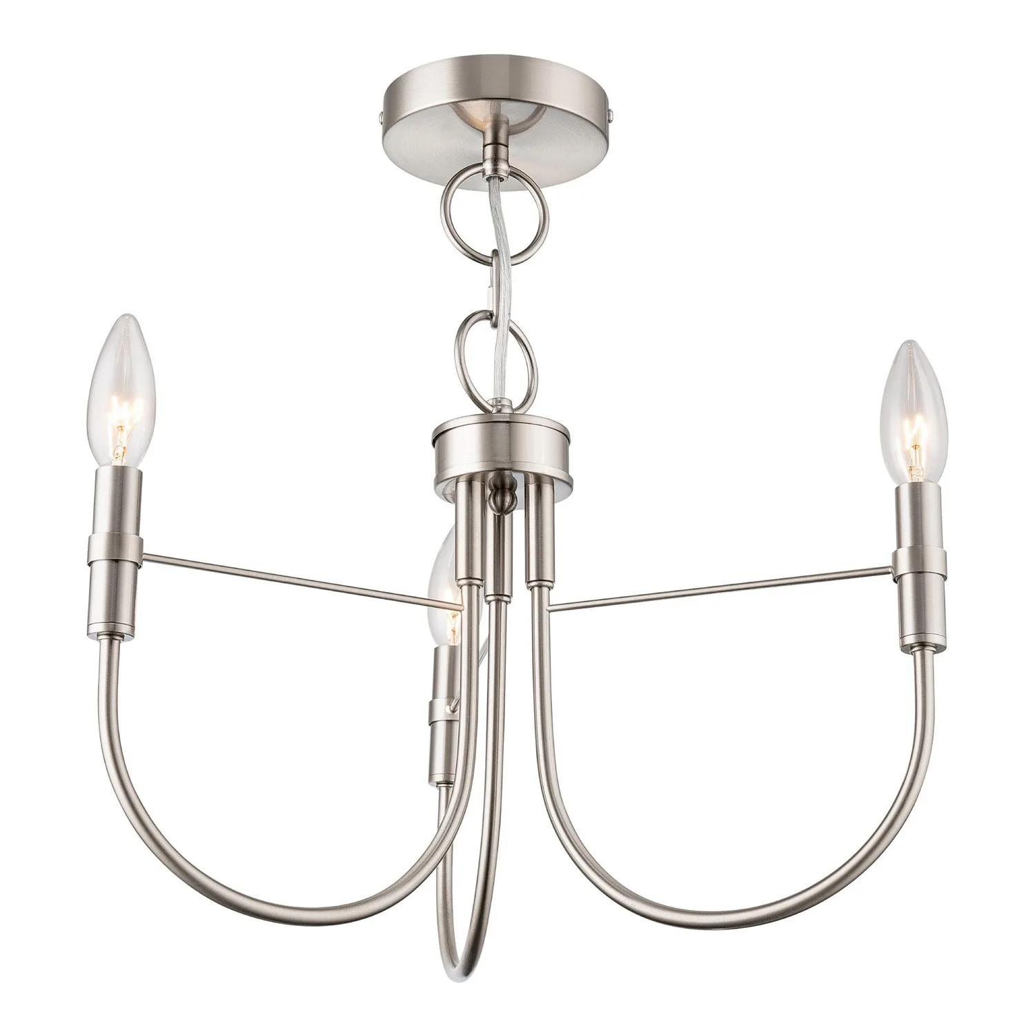 Foundry Three Light Lantern in Brushed Nickel