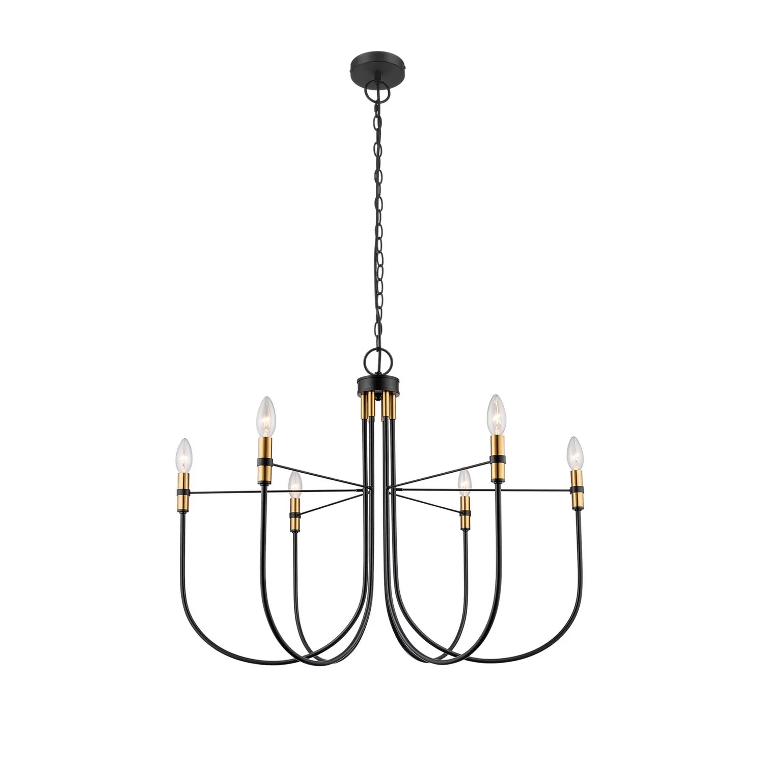 Foundry Six Light Chandelier in Black