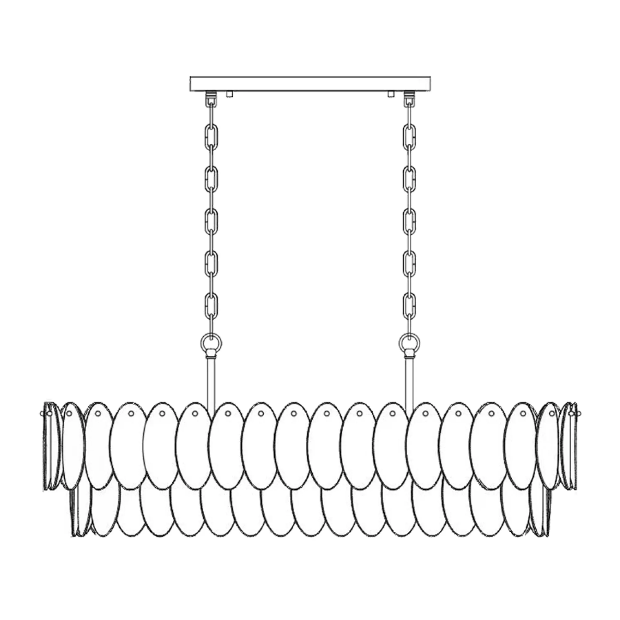 Serena Nine Light Island Chandelier in Satin Nickel