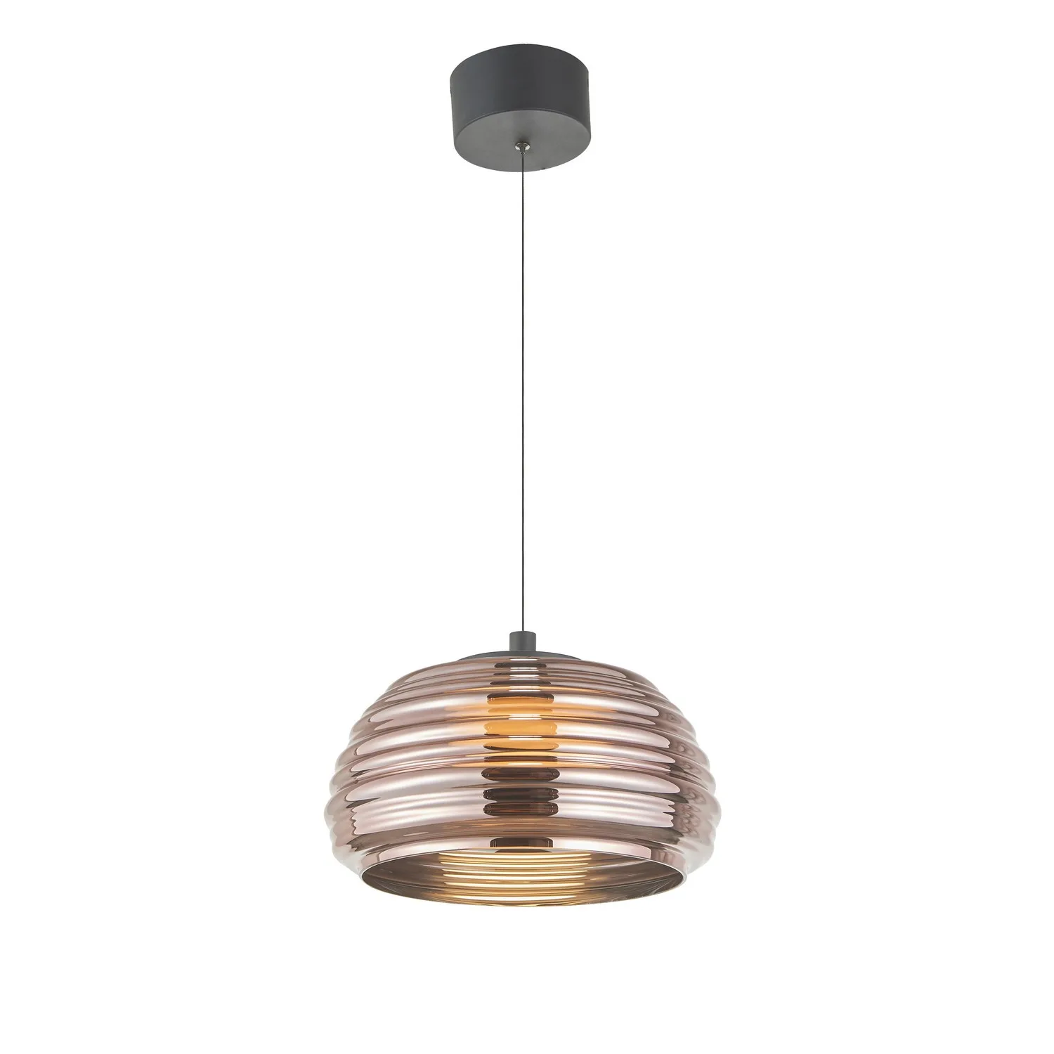 Haze LED Pendant in Black/Espresso Copper