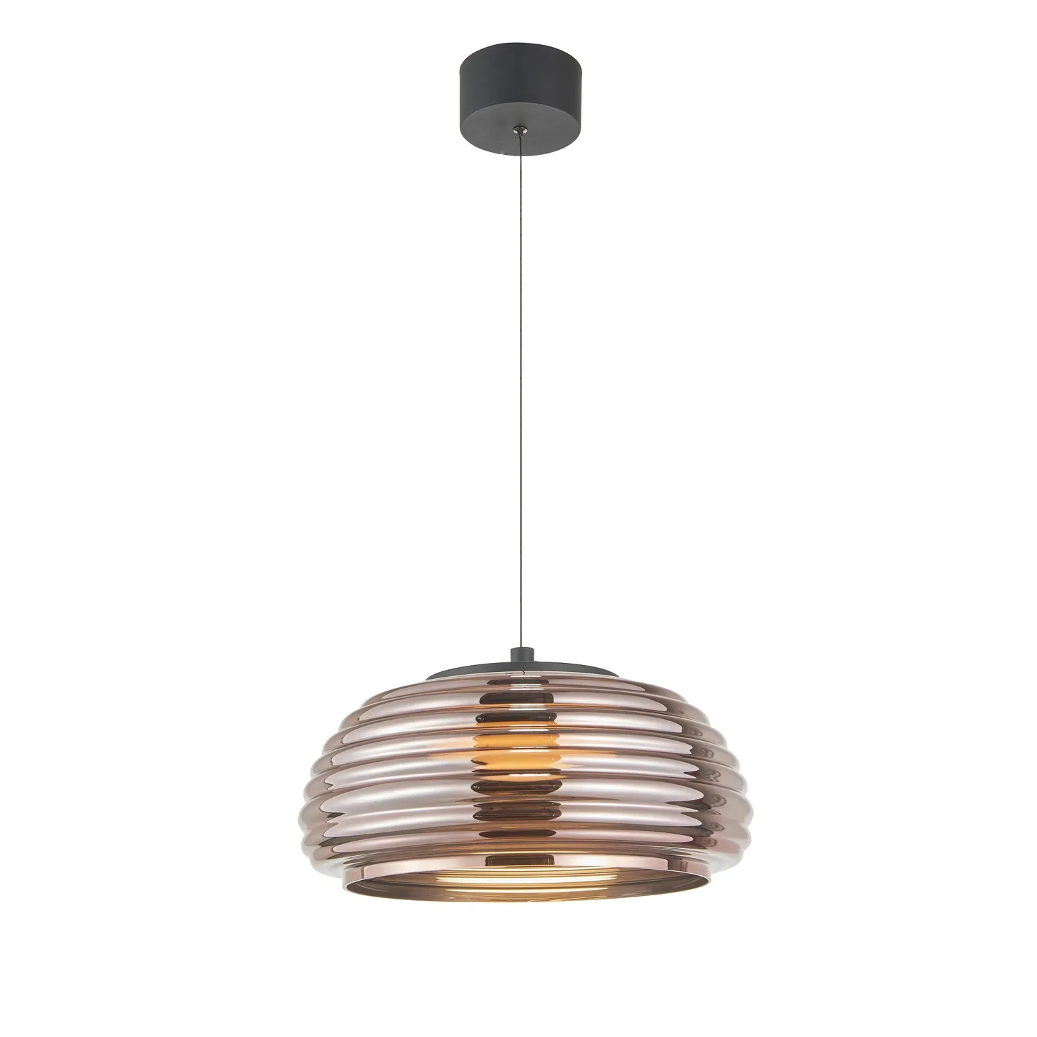 Haze LED Pendant in Black/Espresso Copper