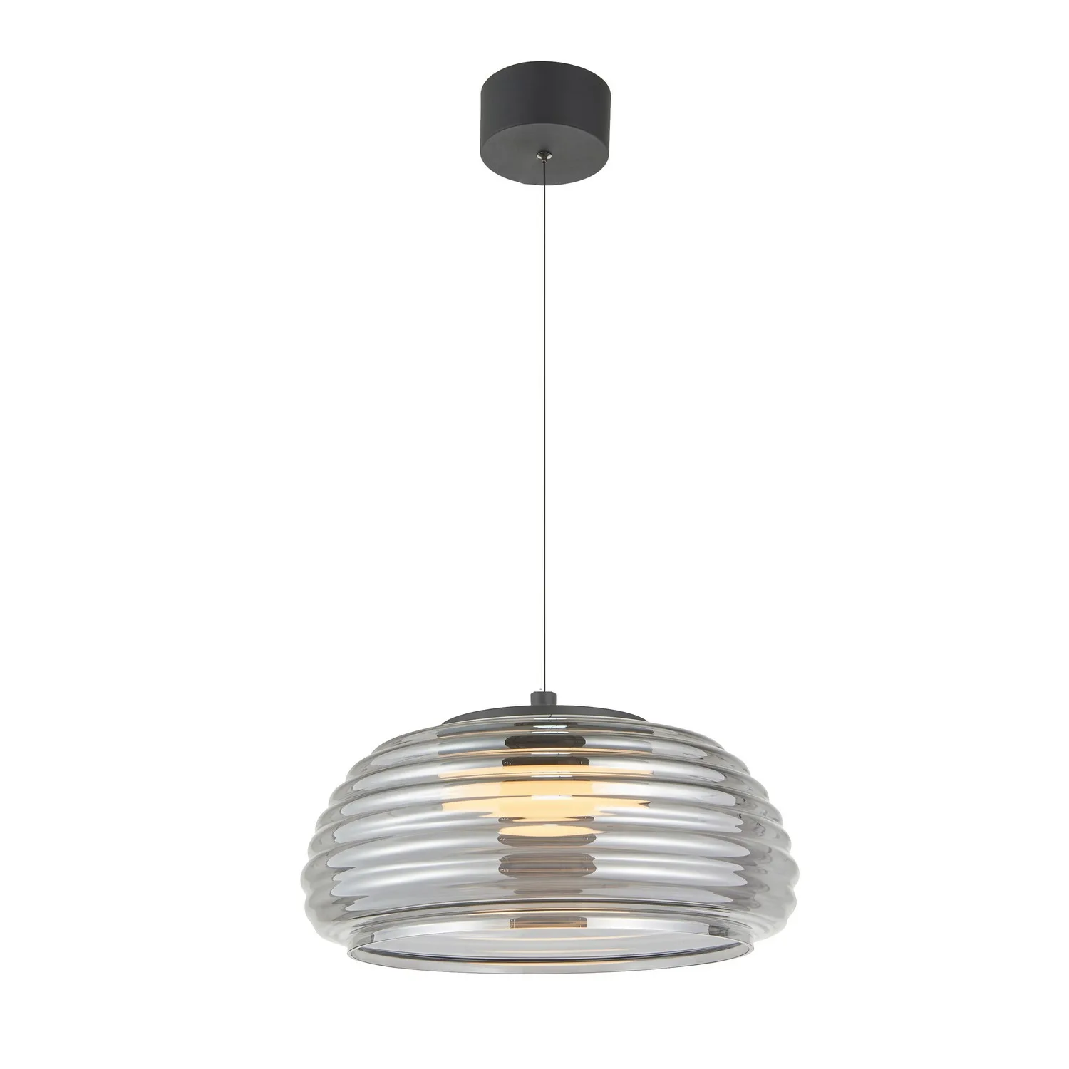 Haze LED Pendant in Black/Smoke