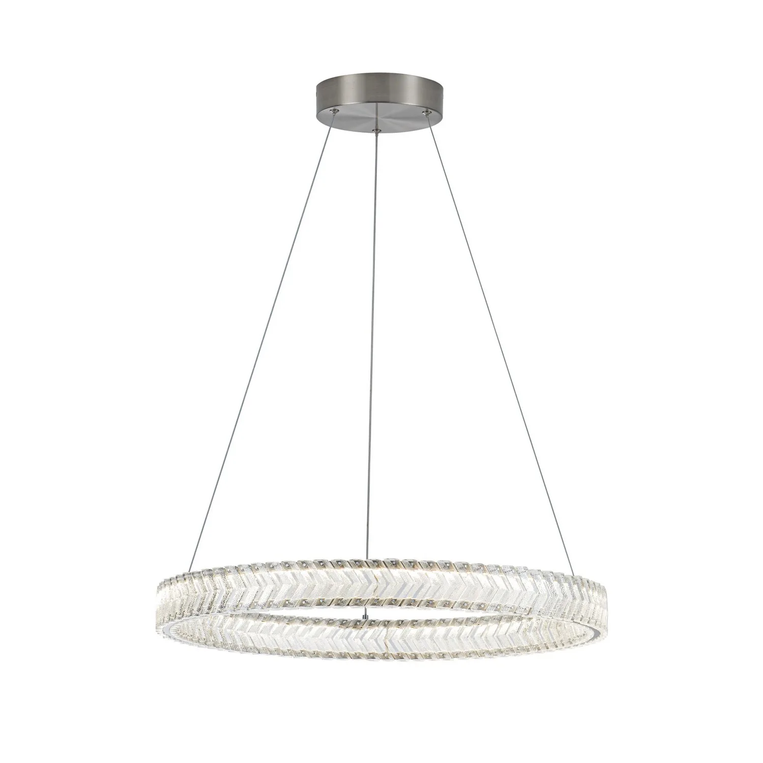 Chevron LED Pendant in Brushed Nickel
