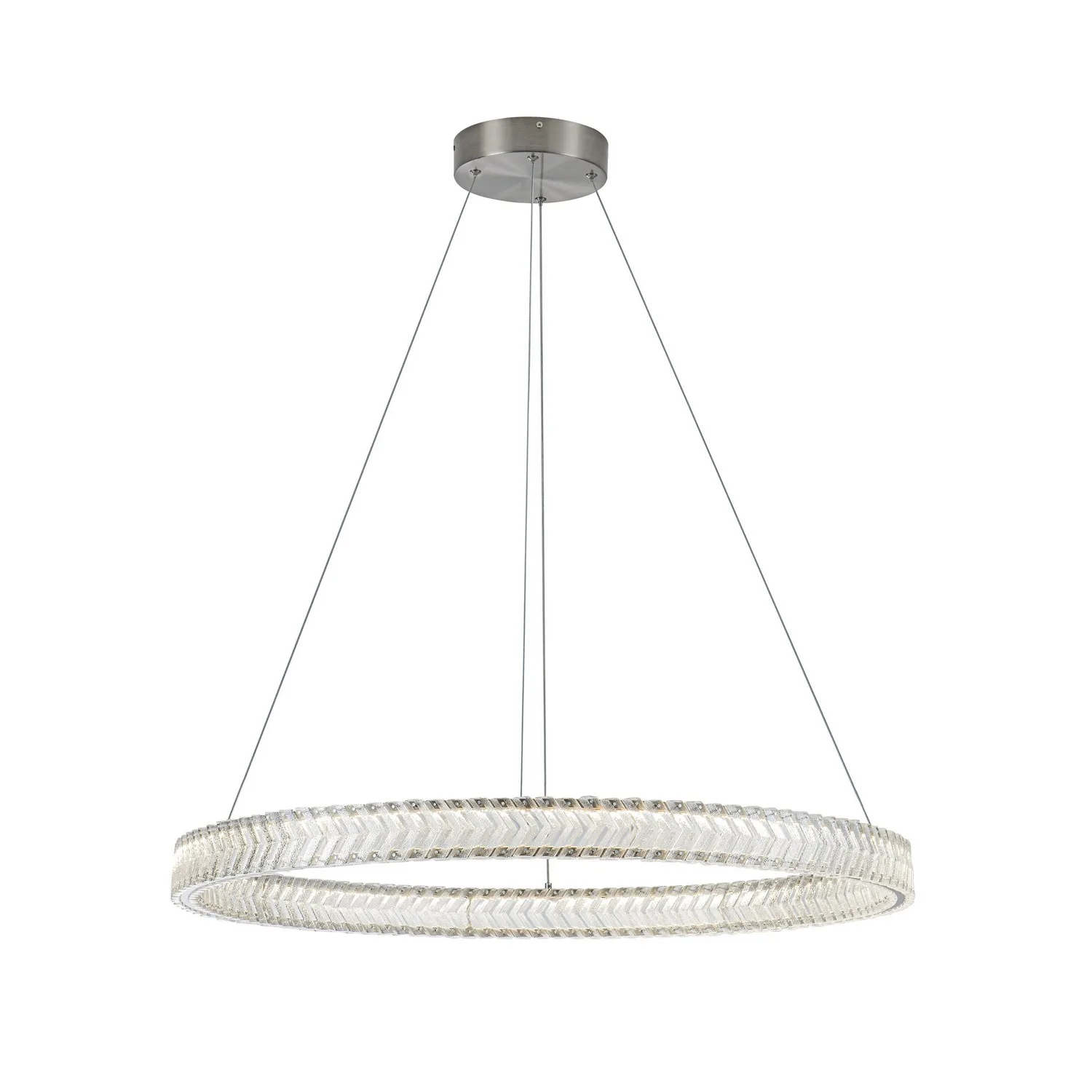 Chevron LED Pendant in Brushed Nickel