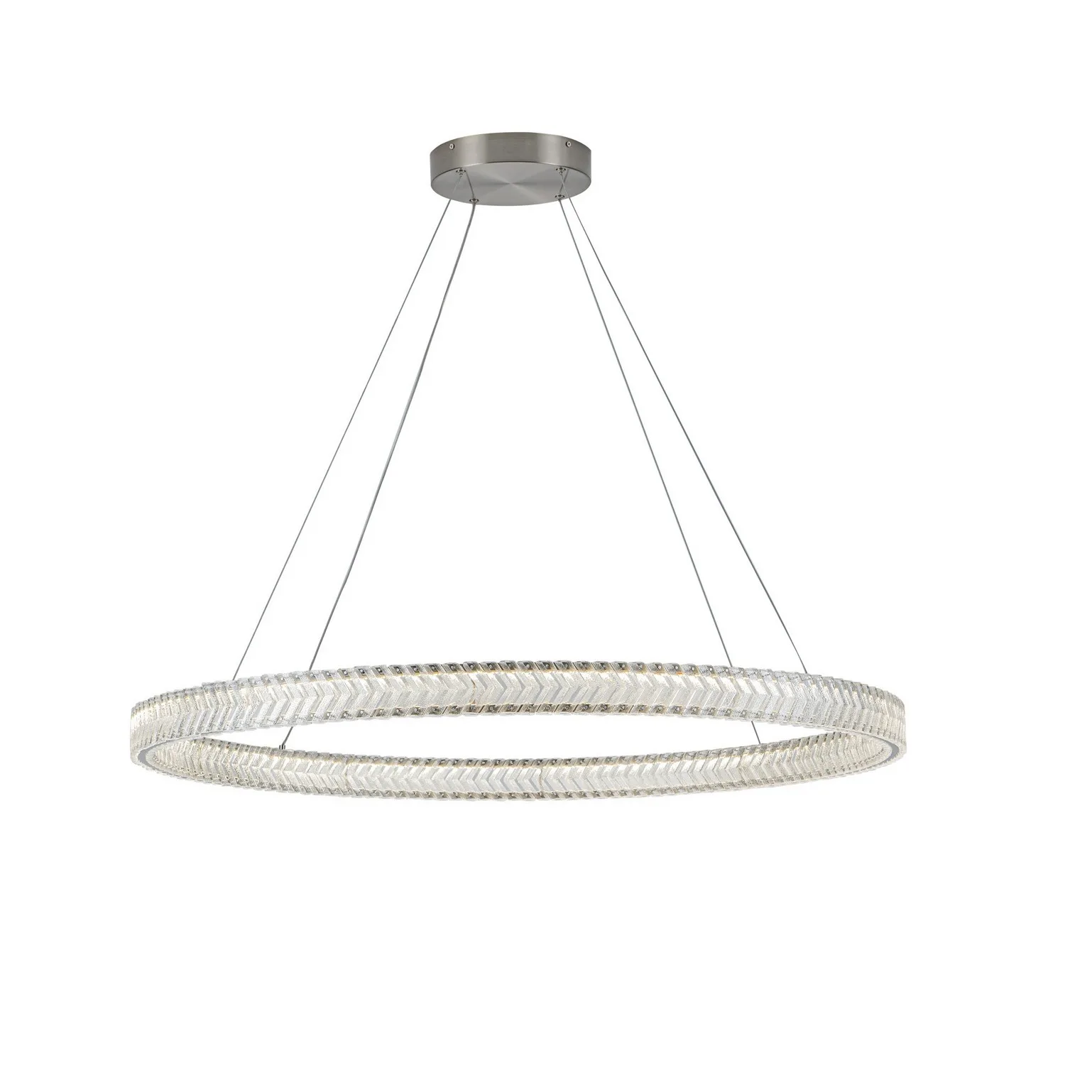 Chevron LED Pendant in Brushed Nickel