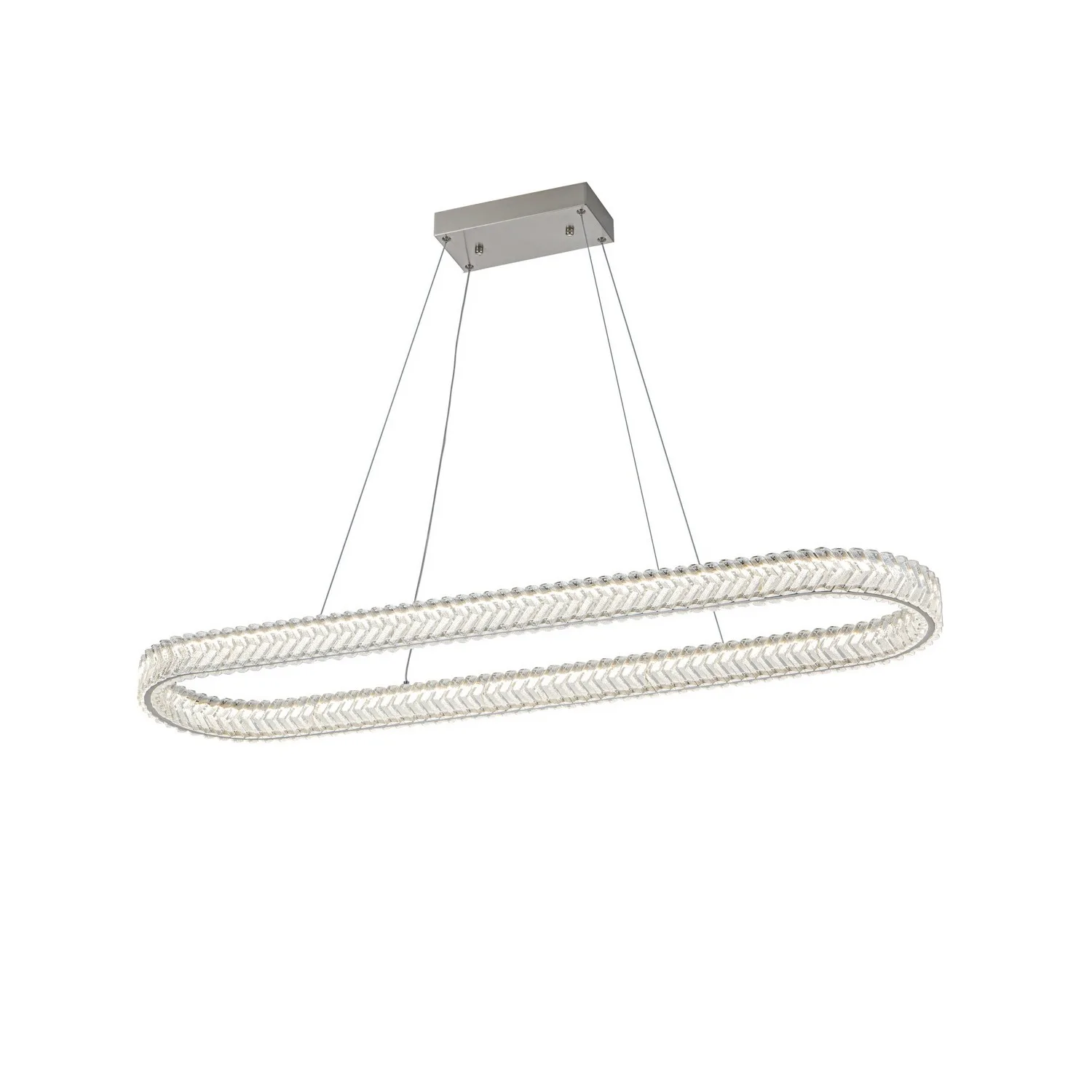 Chevron LED Island Pendant in Brushed Nickel