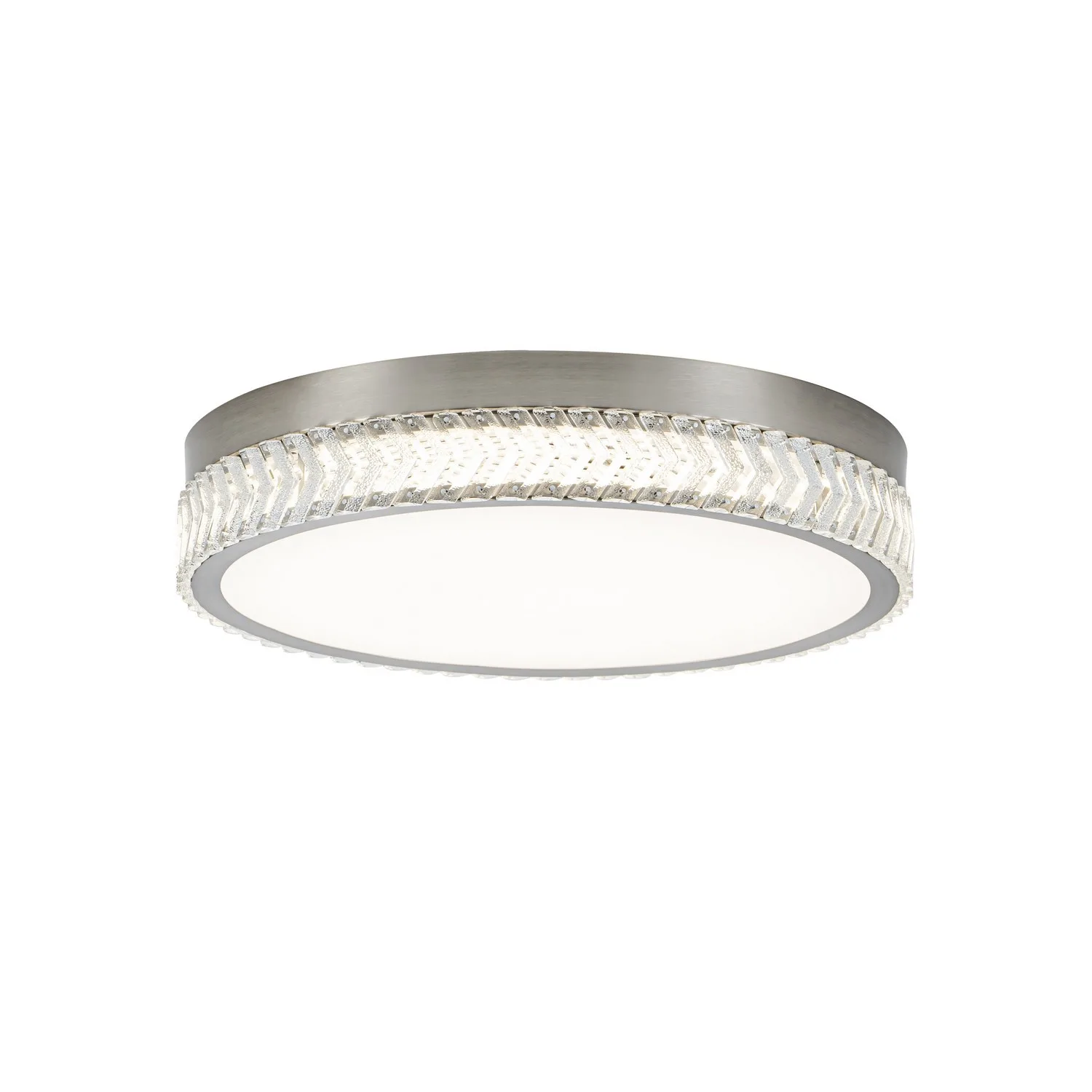 Chevron LED Flushmount in Brushed Nickel