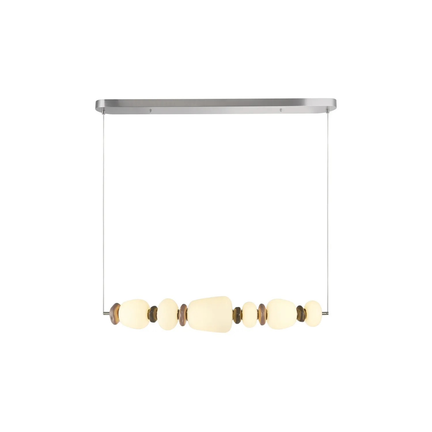 Strata LED Island Pendant in Satin Nickel