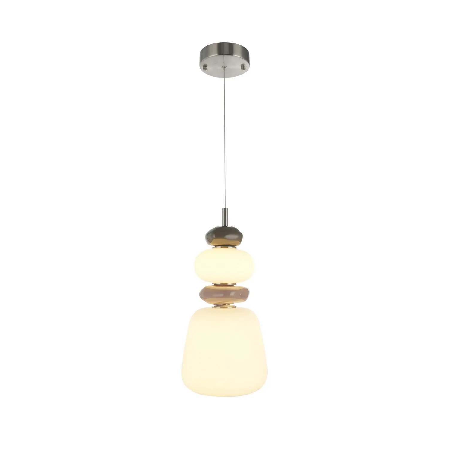 Strata LED Pendant in Satin Nickel