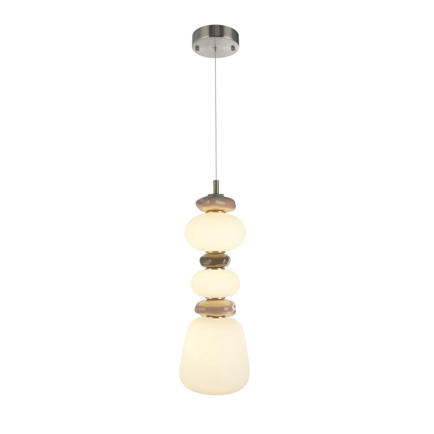 Strata LED Pendant in Satin Nickel