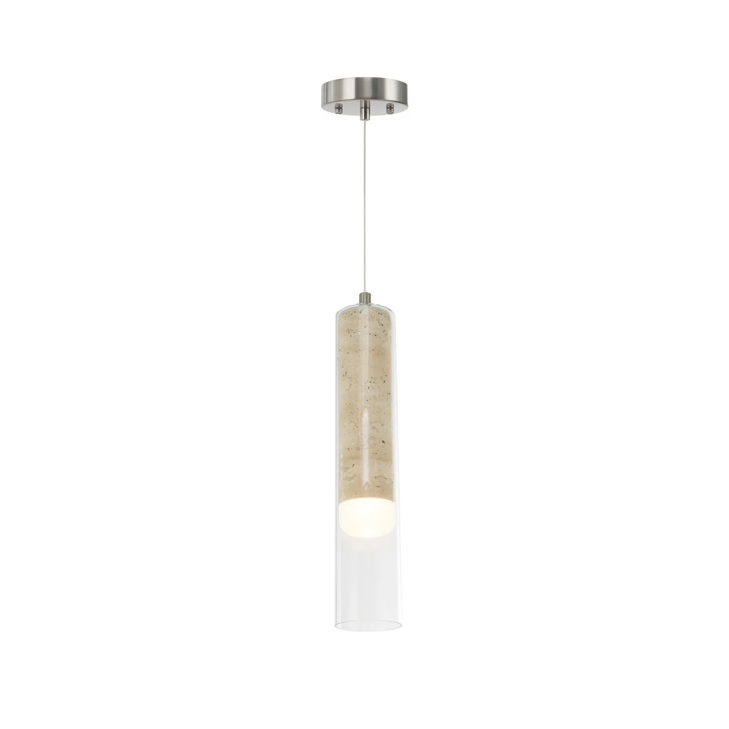 Zara LED Pendant in Brushed Nickel