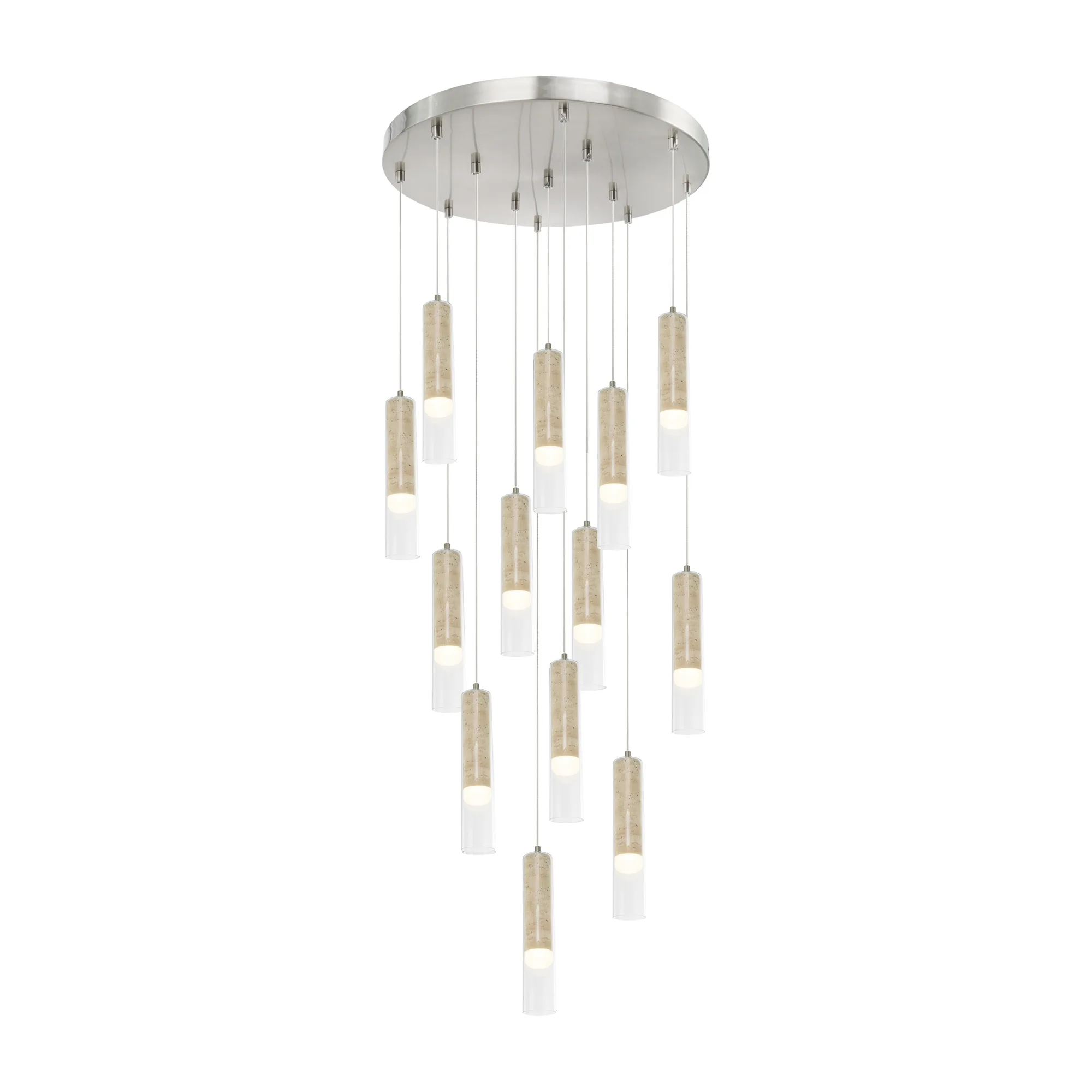 Zara LED Chandelier in Brushed Nickel