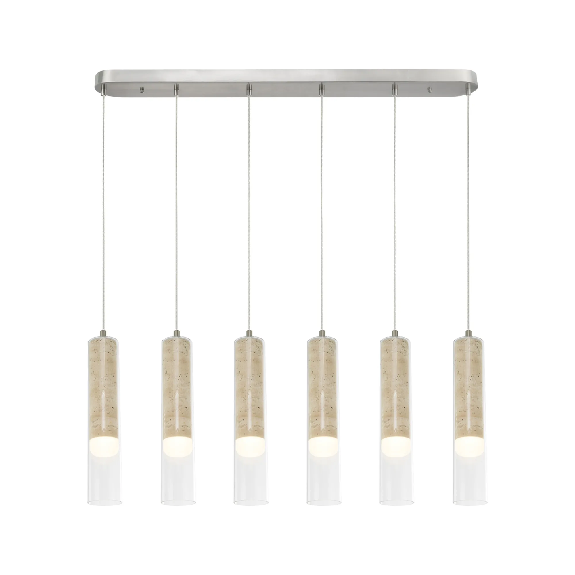 Zara LED Island Pendant in Brushed Nickel