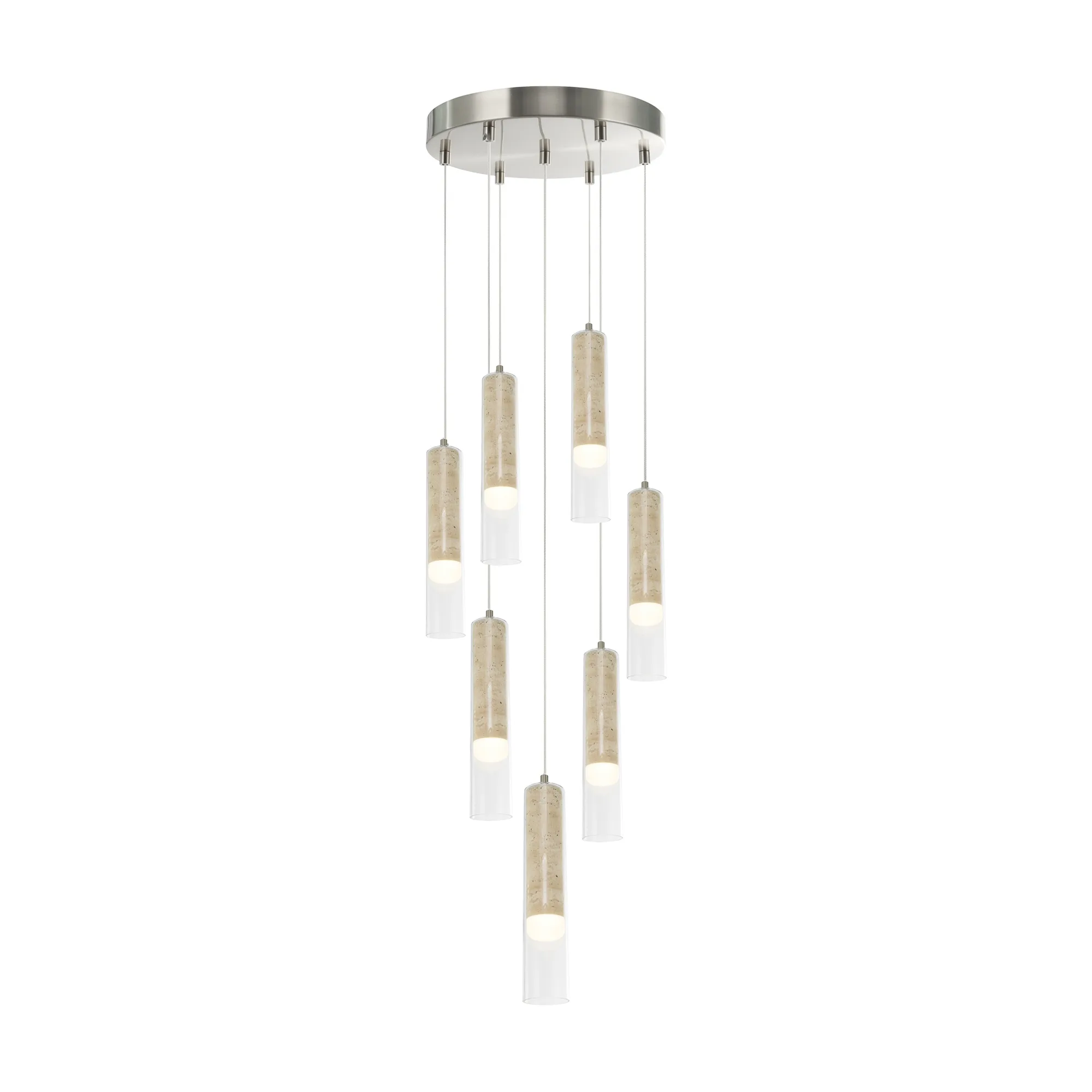 Zara LED Chandelier in Brushed Nickel