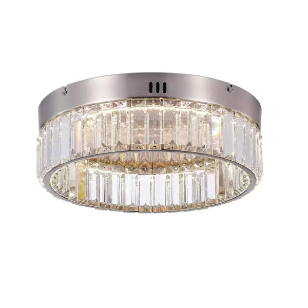The Stella LED Flush Mount combines contemporary styling with integrated LED technology in a low-profile design. Its satin nickel finish and clean lines make it versatile for modern and transitional spaces.