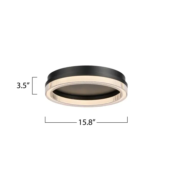 Elevate your space with the modern elegance of the LED flushmount from the Ari Collection. Its sleek black frame and ribbed clear bottom lens create a soft, mesmerizing glow. This model has a 3CCT switch to choose the color temperature of your preference (3K, 4K, 5K).