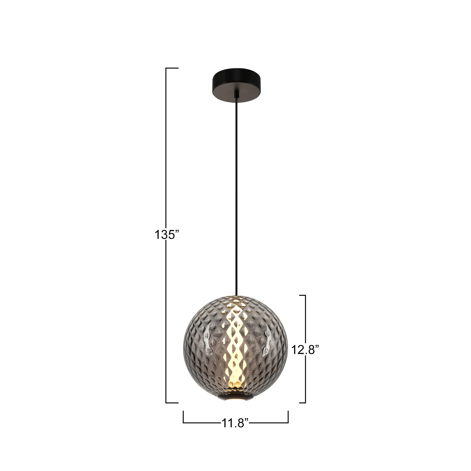 Celeste Integrated LED Pendant 12” Smoke with