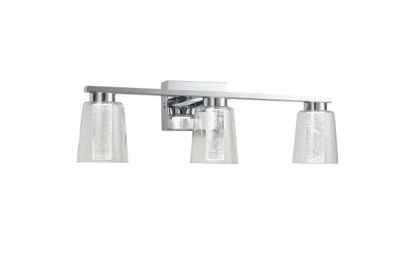 The Dalton LED vanity light combines energy-efficient LED technology with a sleek chrome finish, delivering bright, even illumination ideal for grooming tasks. Its contemporary design complements modern bathroom aesthetics. - alternate view