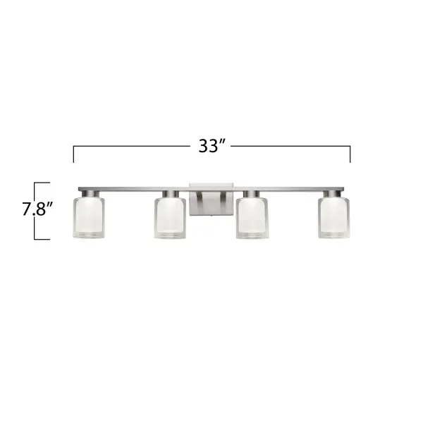 Saville LED Bathroom Vanity Light in Brushed Nickel - Image 1