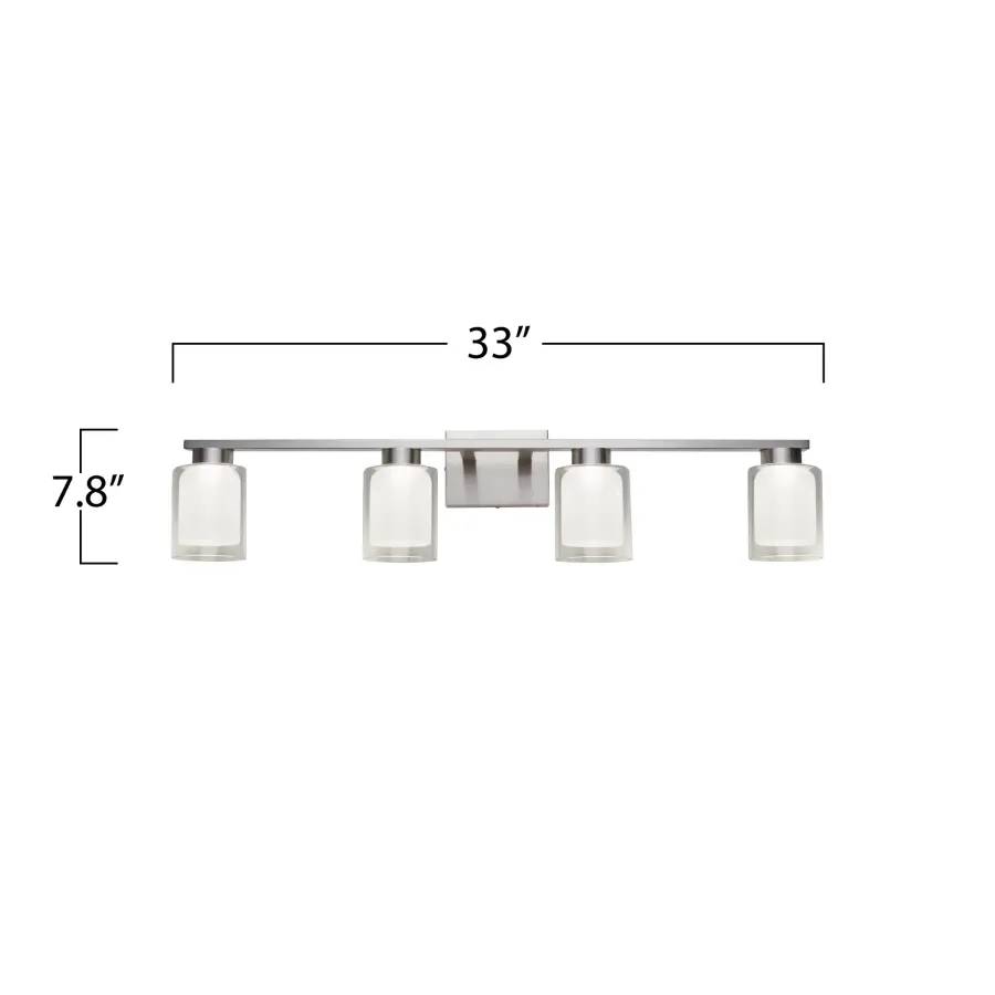 Saville LED Bathroom Vanity Light in Brushed Nickel - Image 1