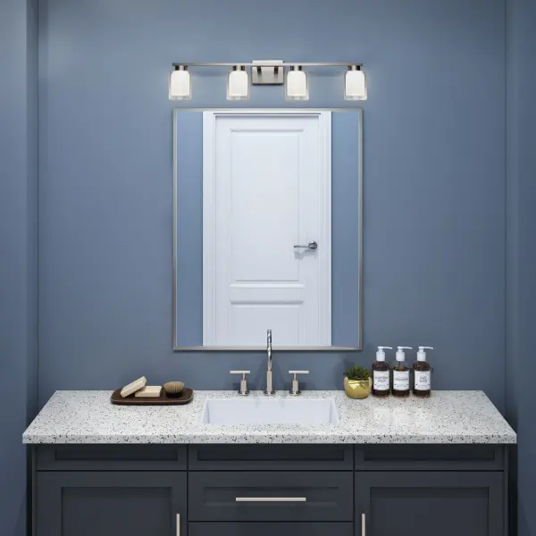 Saville LED Bathroom Vanity Light in Brushed Nickel - Image 6