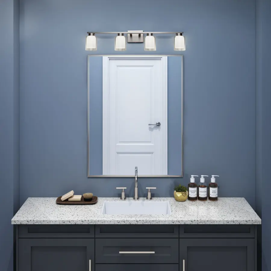 Saville LED Bathroom Vanity Light in Brushed Nickel - Image 6