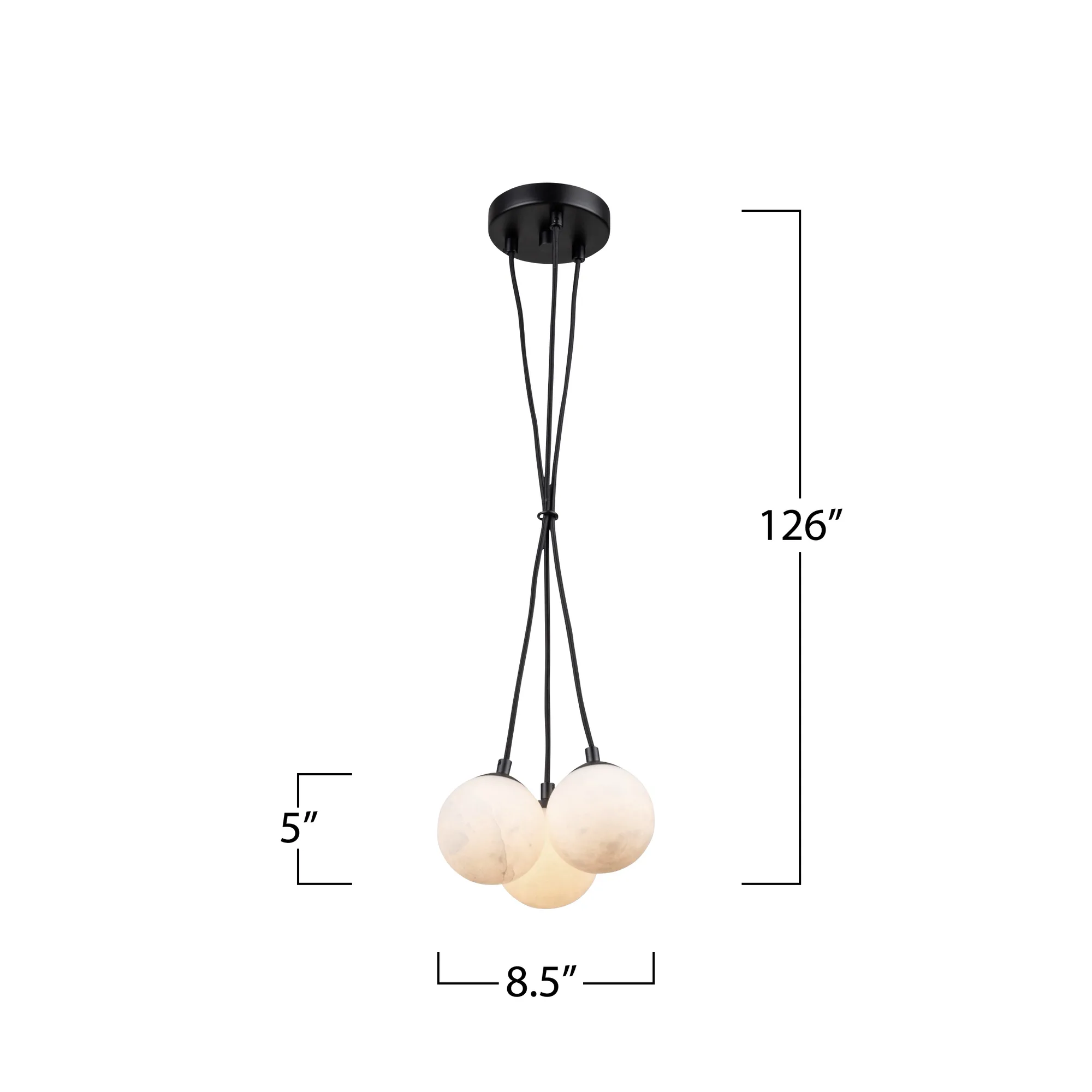 Camila Collection 3-Light Pendant Black