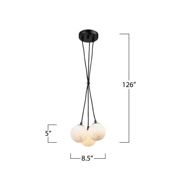 Camila Collection 3-Light Pendant Black - Image 1