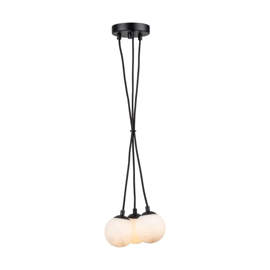 Camila Collection 3-Light Pendant Black - Image 3