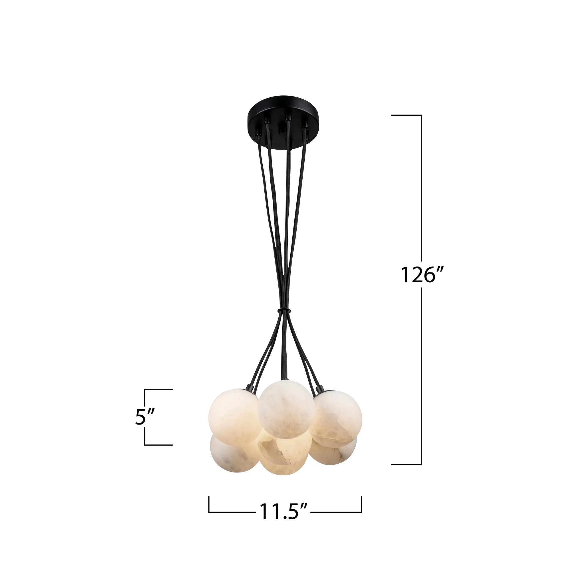 Camila Collection 7-Light Pendant Black