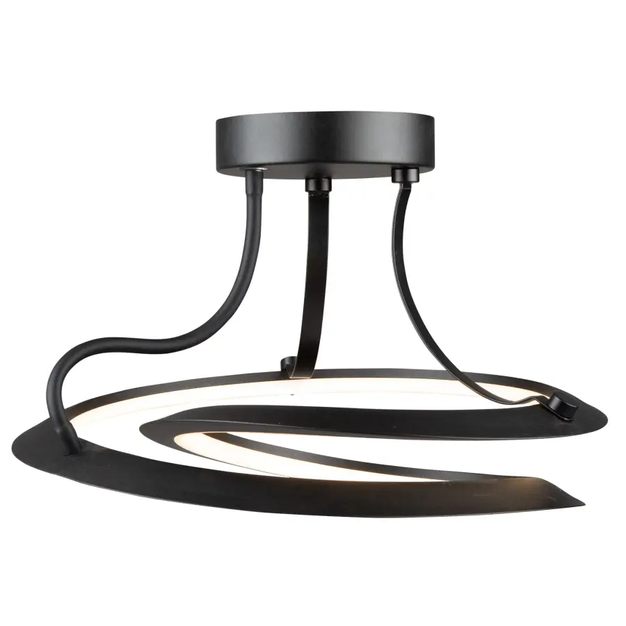 Ara LED Semi-Flush Mount in Black - Image 1