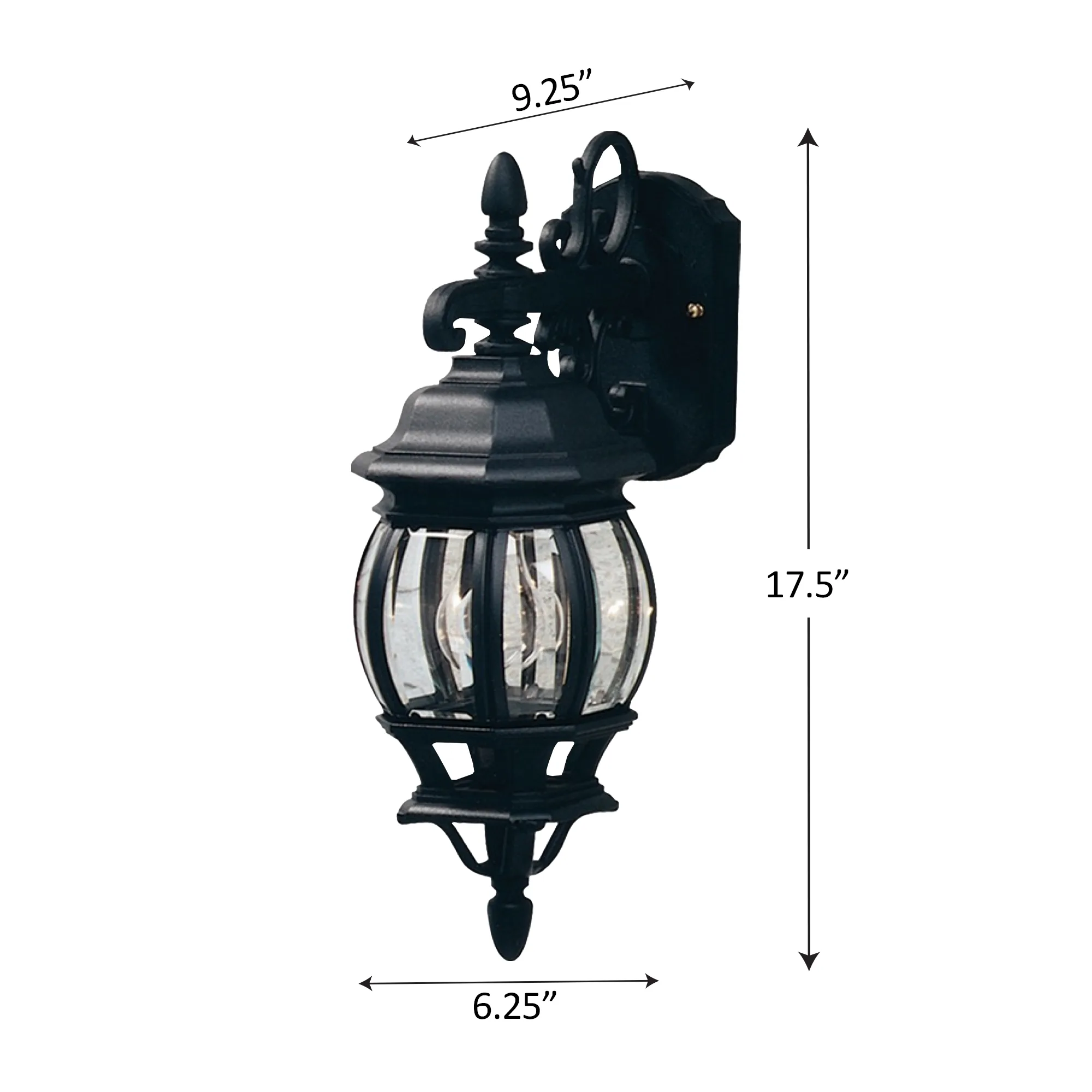 Classico 1 Light Black Outdoor Light