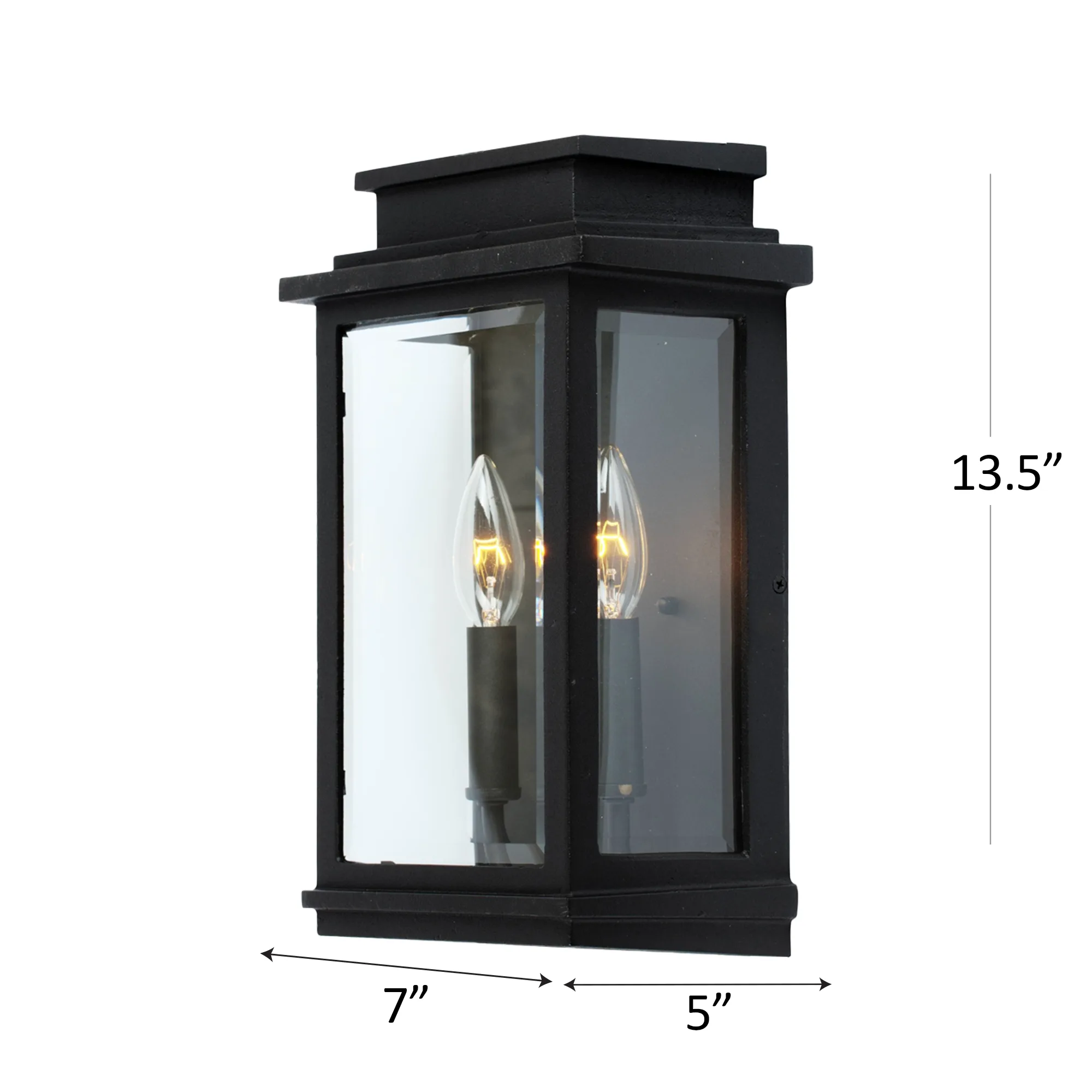 Freemont Two Light Outdoor Wall Mount in Black
