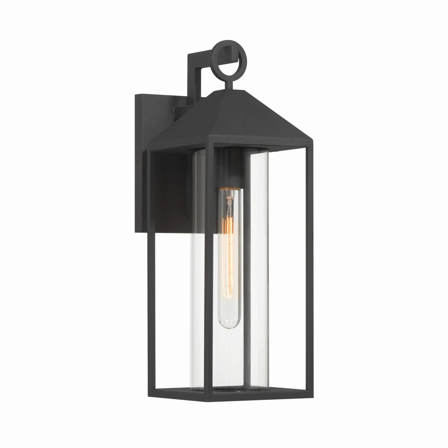 Portside One Light Outdoor Lantern in Black