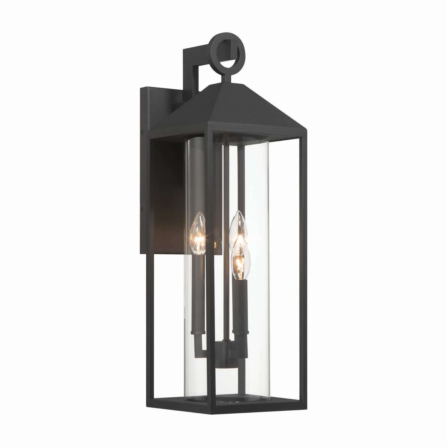 Portside Three Light Outdoor Lantern in Black